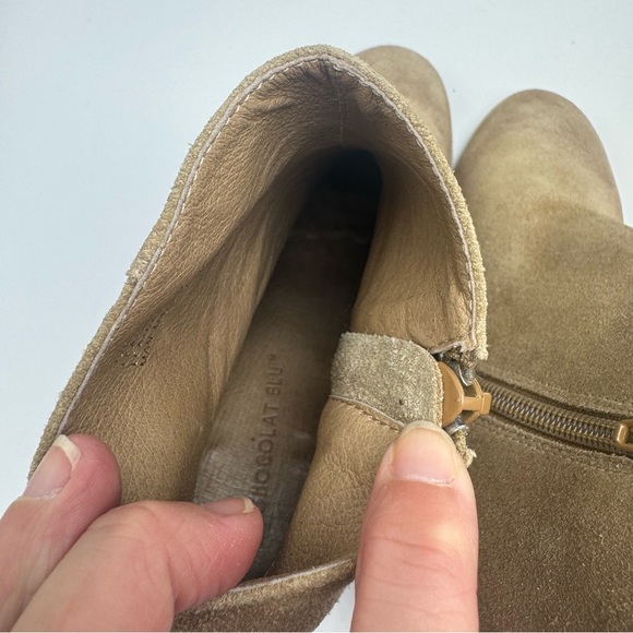 Chocolat Blu Suede Ankle Boot Brown Women’s Size 36/5.5-6 Block Heel Fall Boot - Picture 8 of 12